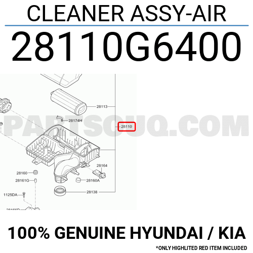 HAVA FİLTRE KAZANI KOMPLE 28110-G6400-HMC